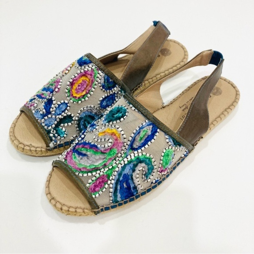 Eric Michael embroidered espadrille slides